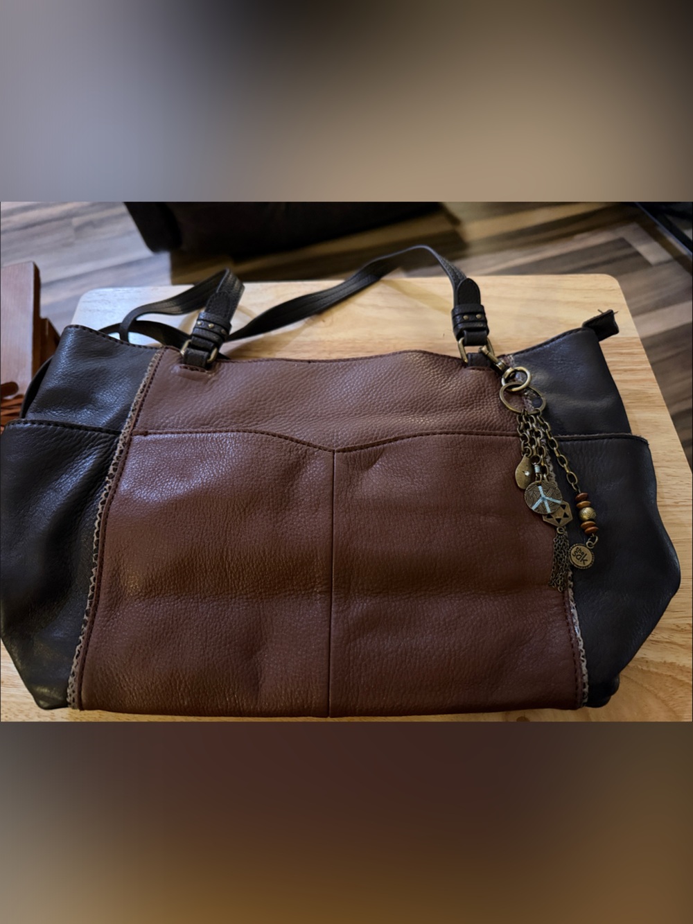 Leather Two-Tone Brown & Black Women’s Shoulder Bag